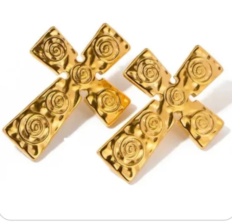 Oversized Cross Earrings